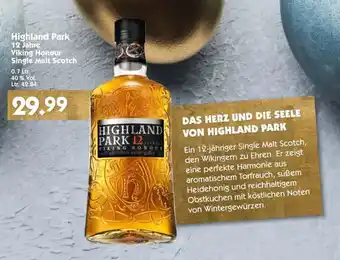 Hol'ab Getränkemarkt Highland Park 12 Jahre Viking Honour Single Malt Scotch 0,7L Angebot