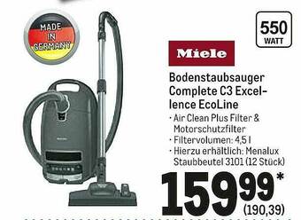 METRO Miele Bodenstaubsauger Complete C3 Excellence Ecoline Angebot