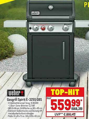 METRO Gasgrill Spirit E-325s Gbs Weber Angebot