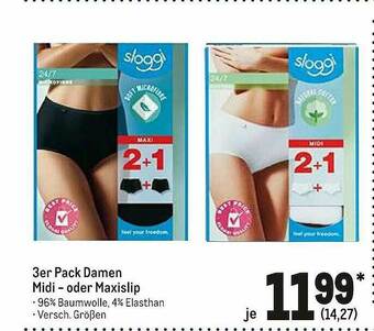 METRO 3er Pack Damen Midi- Oder Maxislip Angebot