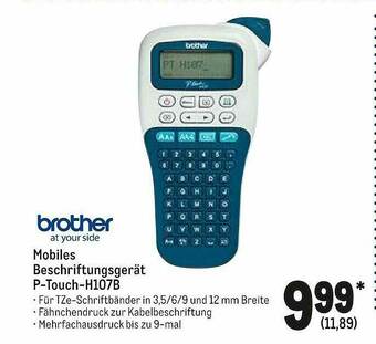 METRO Brother Mobiles Beschriftungsgerät P-touch-h107b Angebot