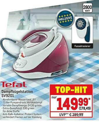 METRO Tefal Dampfbügelstation Sv9201 Angebot