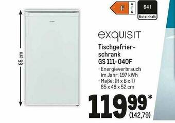 METRO Exquisit Tischgefrier-schrank Gs 111-040f Angebot