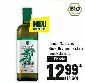 METRO Lliada Natives Bio-olivenöl Extra Angebot