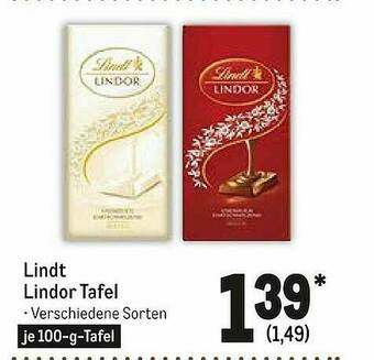 METRO Lindt Lindro Tafel Angebot