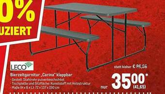 METRO Leco Bierzeltgarnitur „carina” Klappbar Angebot
