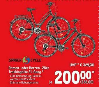 METRO Damen- Oder Herren- 28er Trekkingbike 21-gang Sprick Cycle Angebot