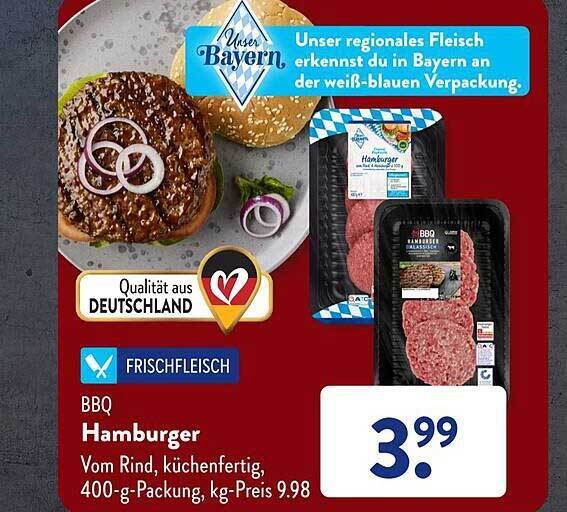 Bbq hamburger Angebot bei Aldi Süd