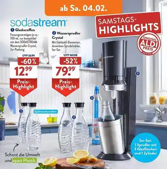 Aldi Süd Sodastream glaskaraffen oder wassersprudler crystal Angebot