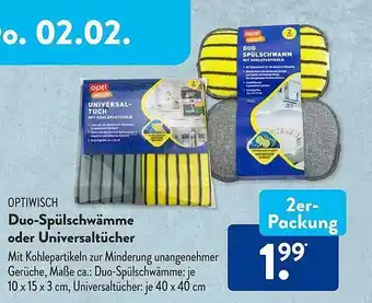 Aldi Süd Optiwisch duo-spülschwämme oder universaltücher Angebot