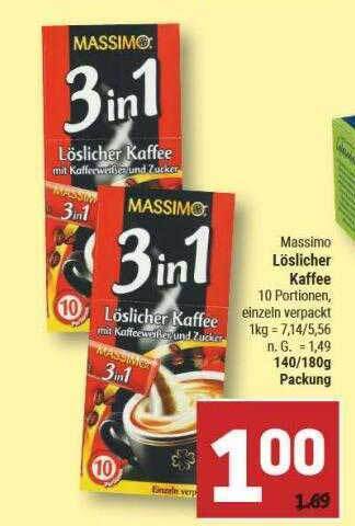 Marktkauf Massimo löslicher kaffee Angebot