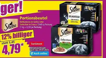 Norma Sheba portionsbeutel delikatesse in gelee oder selection in sauce Angebot