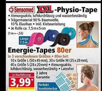 Norma Sensomed xxl-physio-tape oder energie-tapes 80er Angebot