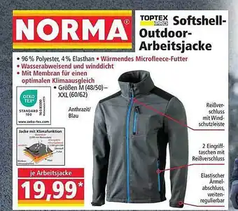 Norma Toptex softshell-outdoor-arbeitsjacke Angebot