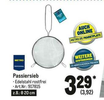 METRO Passiersieb Metro Professional Angebot