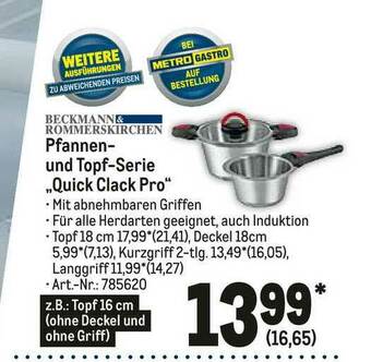 METRO Pfannen- Und Topf-serie „quick Clack Pro” Angebot