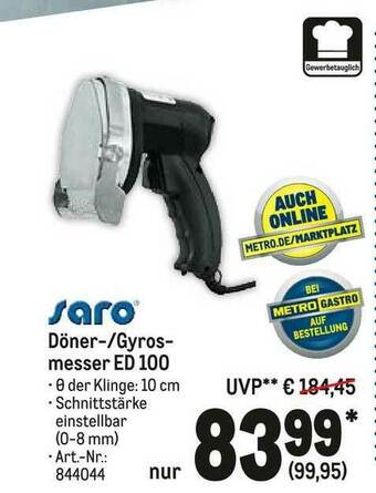 METRO Saro Döner Gyros-messer Ed 100 Angebot