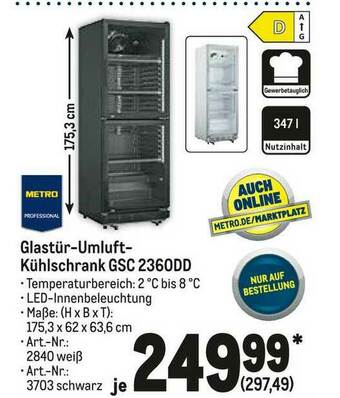 METRO Glastür-umluft-kühlschrank Gsc 2360dd Angebot