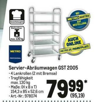 METRO Servier-abräumwagen Gst 2005 Angebot