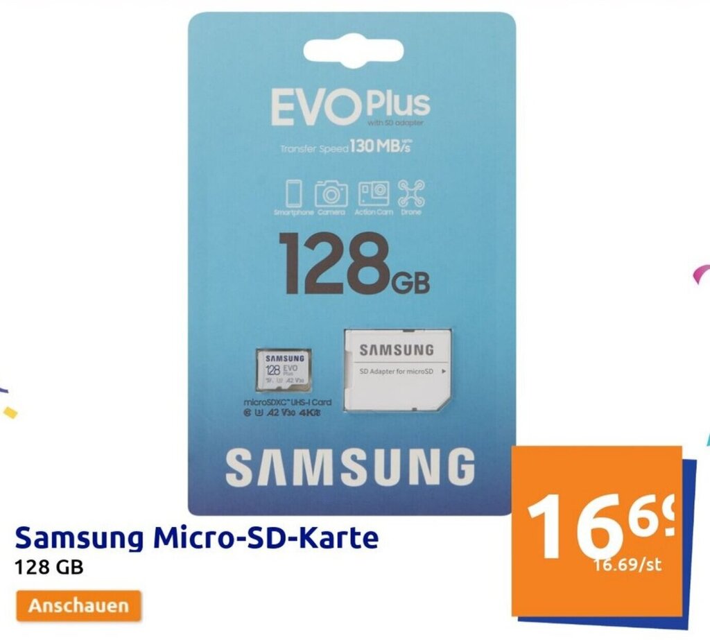 Samsung Micro SD Karte 128 GB Angebot bei Action