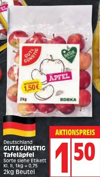 Edeka Gut & Günstig Tafeläpfel 2 kg Beutel Angebot