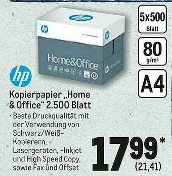 METRO Kopierpapier „home & Office” 2.500 Blatt Angebot