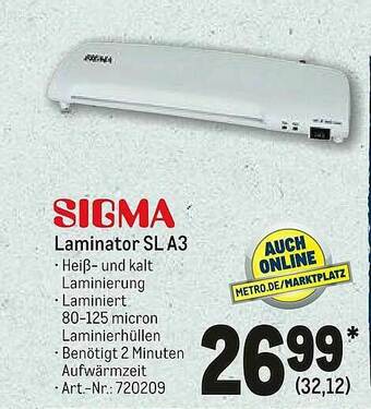 METRO Sigma Laminator Sl A3 Angebot