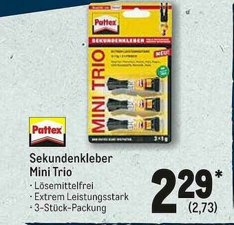 METRO Sekundenkleber Mini Trio Pattex Angebot