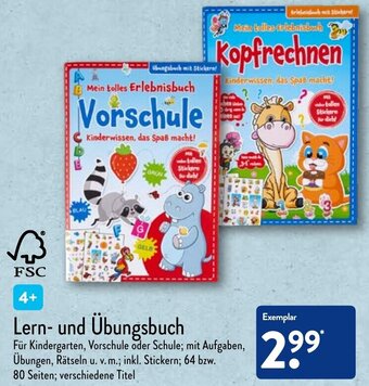 Aldi Nord Lern und Übungsbuch Angebot