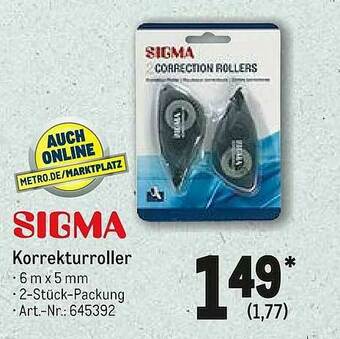 METRO Sigma Korrekturroller Angebot