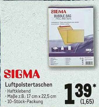 METRO Sigma Luftpolstertaschen Angebot