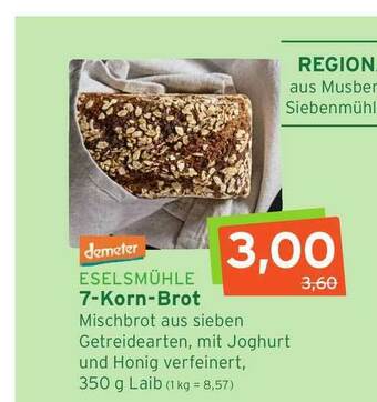 Naturgut Eselsmühle 7-korn-brot Demeter Angebot