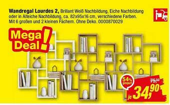 Opti Wohnwelt Wandregal Lourdes 2 Angebot