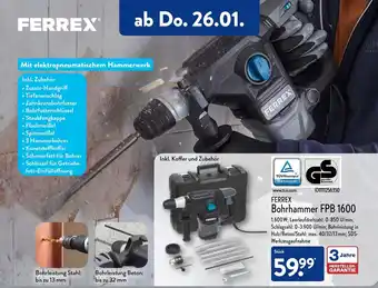 Aldi Nord Ferrex Bohrhammer FPB 1600 Angebot