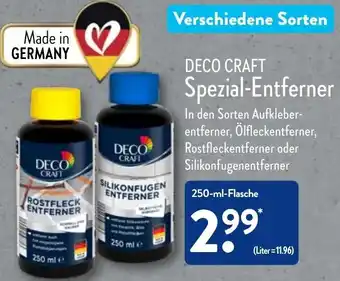 Aldi Nord Deco Craft Spezial Entferner 250 ml Flasche Angebot