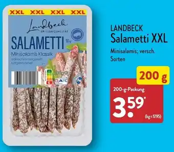 Aldi Nord Landbeck Salametti XXL 200 g Packung Angebot