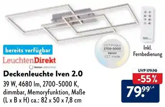 Aldi Nord Leuchten Direkt Deckenleuchte Iven 2.0 Angebot