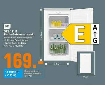 Saturn Ok. Ofz 111 E Tisch-gefrierschrank Angebot