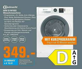 Saturn Wm 9 M100 Waschmaschine Bauknecht Angebot