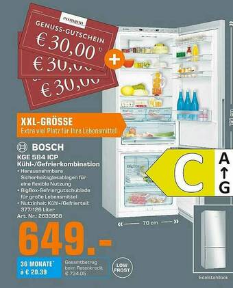 Saturn Bosch Kge 584 Icp Kühl- Gefrierkombination Angebot