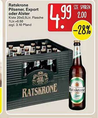 WEZ Ratskrone Pilsener, Export Oder Alster Angebot