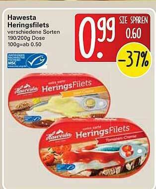 WEZ Hawesta Heringsfilets Angebot