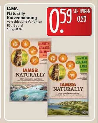 WEZ Iams Naturally Katzennahrung Angebot