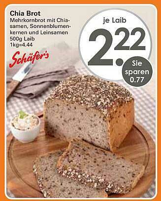 WEZ Schäfer's Chia Brot Angebot