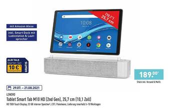 Aldi Nord Lenovo Tablet Smart Tab M10 Hd 2. Gen 10.1 Zoll Angebot