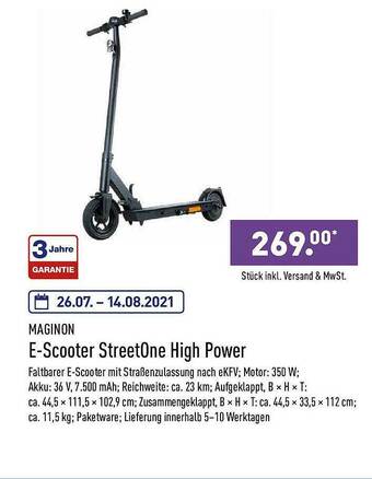 Aldi Nord Maginon E-scooter Streetone High Power Angebot