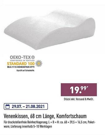 Aldi Nord Venenkissen, 68 Cm Länge, Komfortschaum Angebot