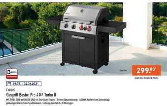 Aldi Nord Enders Gasgrill Boston Pro 4 KR Turbo II Angebot