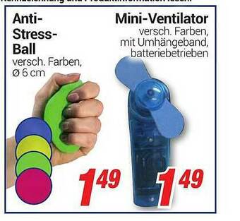 CENTERSHOP Anti-stress-ball Oder Mini-ventilator Angebot