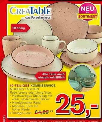 KODi Creatable 10-tlg Kombiservice Modern Fashion Angebot
